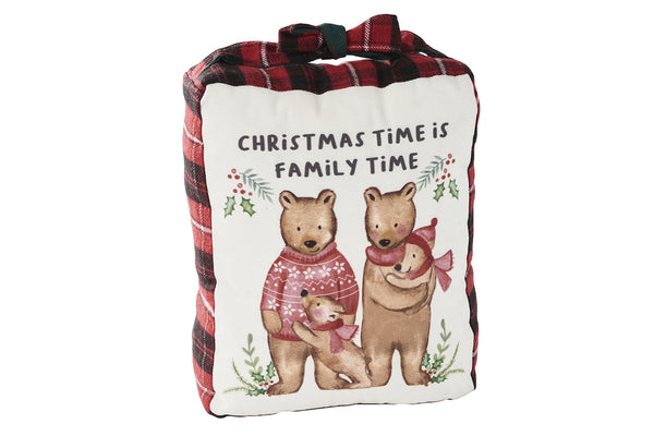 Christmas Time Bear Family Doorstop