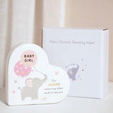 Hello Baby Ceramic Mantel Heart