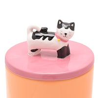 Raspberry Blossom Cat Treat Jar