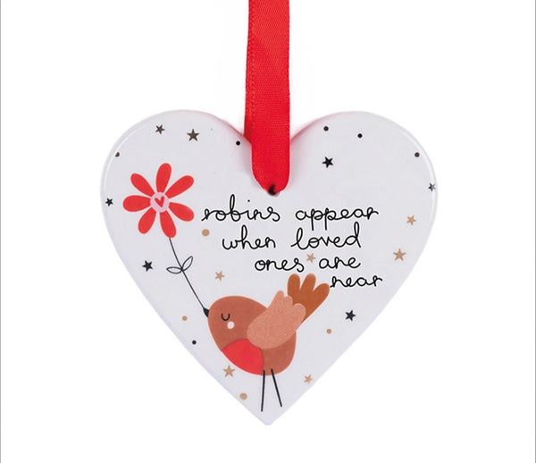 Robins Appear Ceramic Heart
