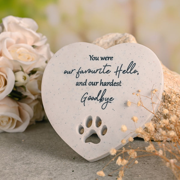 Thoughts of You pet memorial Heart Stone