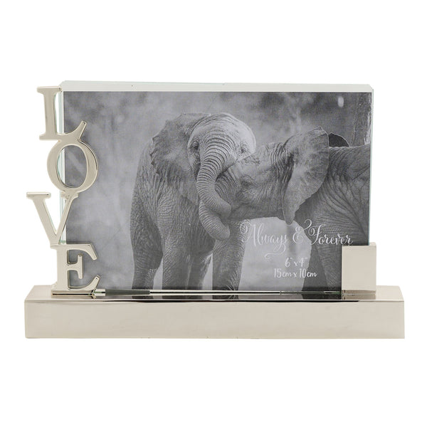 Silver Plated Love Photo Frame  4" x 6"