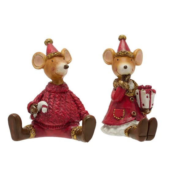 Christmas Mouse Seated Decoration