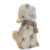 Wooden Effect Dog & Cat  with Hat & Scarf