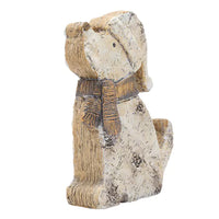 Wooden Effect Dog with Hat & Scarf