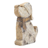 Wooden Effect Dog with Hat & Scarf