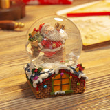 Hand Painted Resin Santa & Chimney Snowglobe 8.5cm