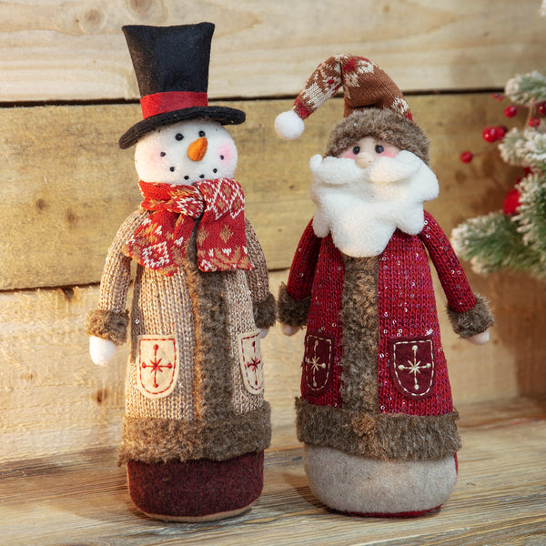 Santa & Snowman Fabric Ornament's
