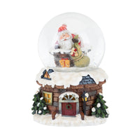 Hand Painted LED Light Up Santa & Chimney Snowglobe    6.5cm