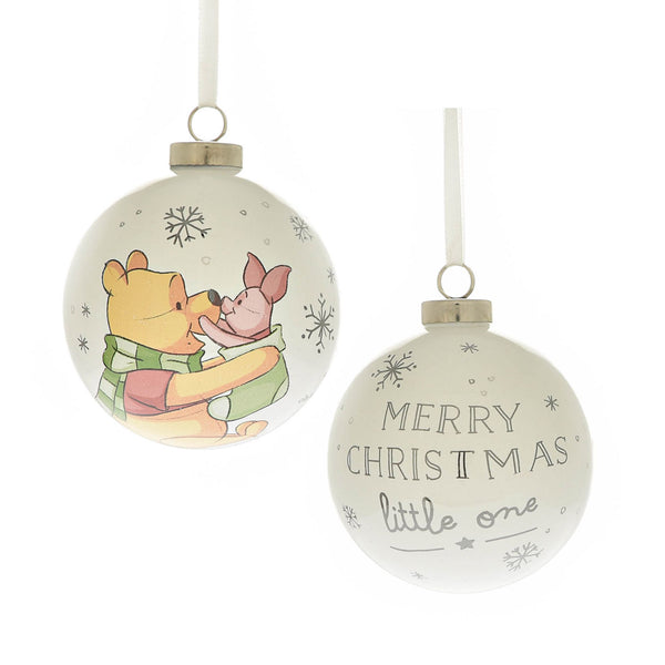 Winnie & Piglet Merry Christmas Ceramic Bauble