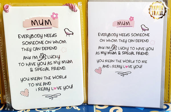 Mum Metal Sign & Matching Card