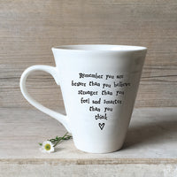 East of India Porcelain Mug - Remember You Are Braver