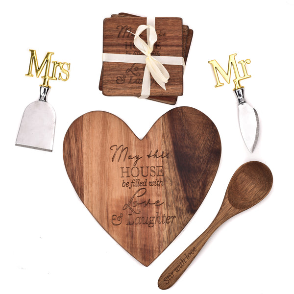 Amore Mr & Mrs Cheese Board Set- Wedding Gift