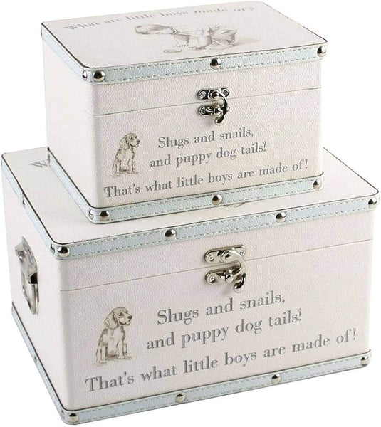Slugs and Snails baby Boy Keepsake Boxes - 2 Sizes Available