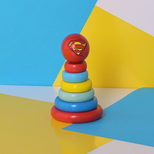 Warner Brothers Batman & Superman Wooden Stacking Toys